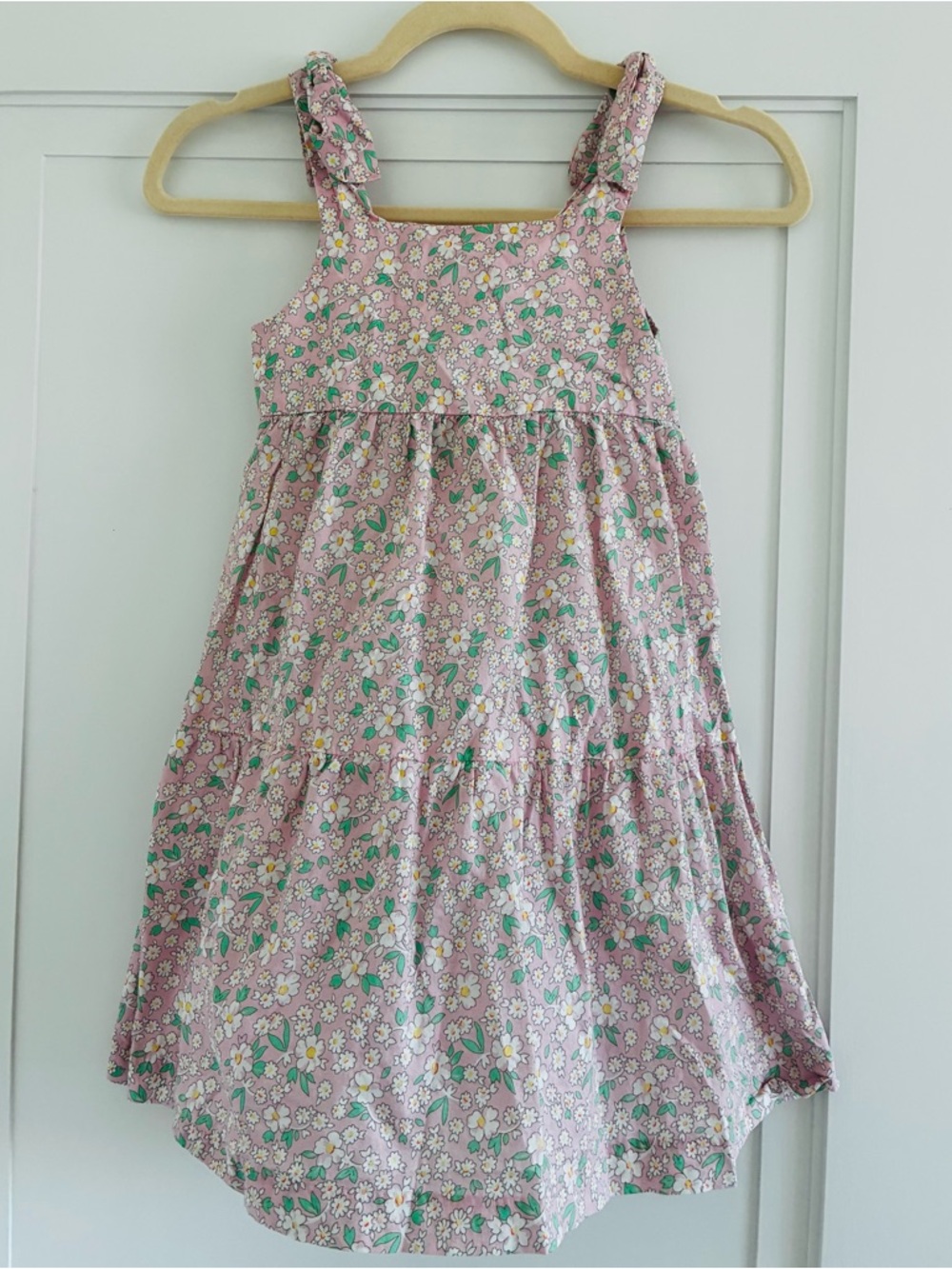 Little English Lilac Floral Tiered Sundress with Tie Straps